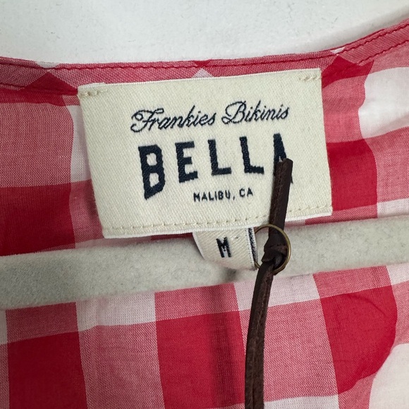 NWT Frankies Bikinis x Bella Hadid Farm Gingham Mini Dress in red - Picture 9 of 11